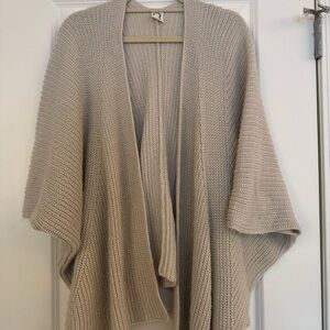 Anthropologie Cream Knit Poncho